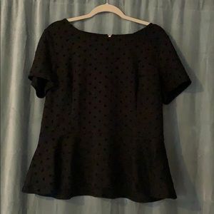 Elle Black peplum polka dot top never worn XL